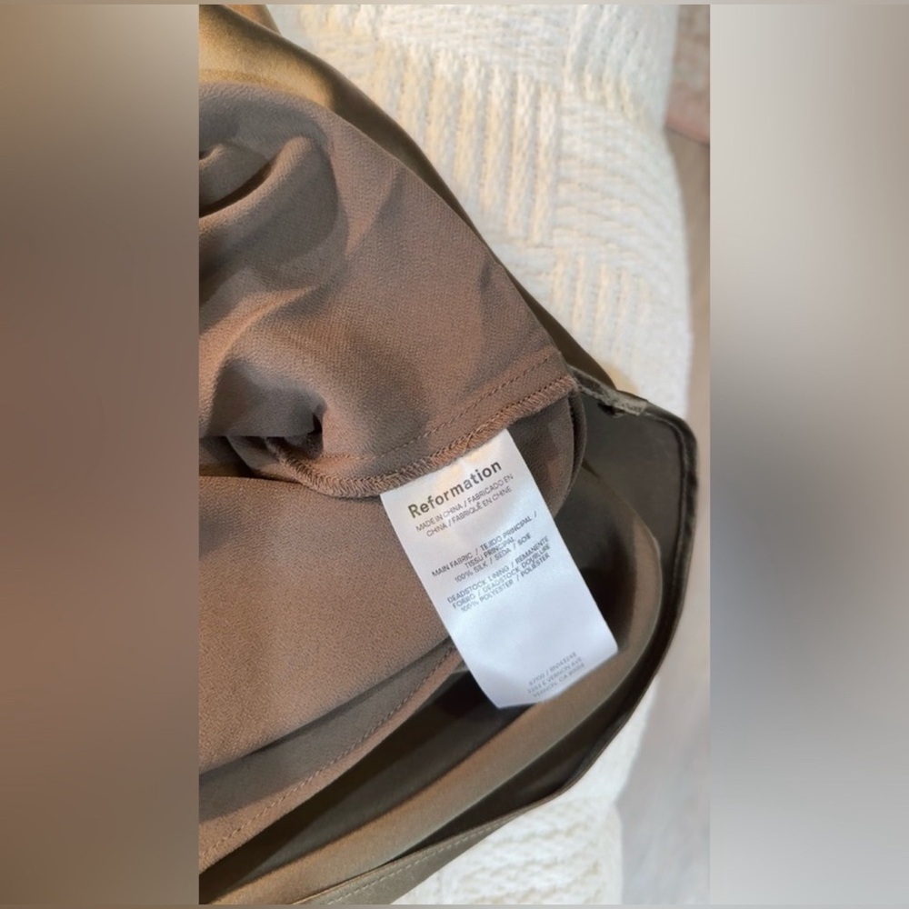Reformation Olive Satin Maxi Dress - Picture 16 of 16